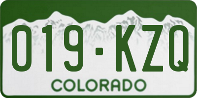 CO license plate 019KZQ