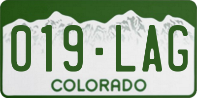 CO license plate 019LAG