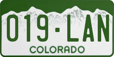 CO license plate 019LAN