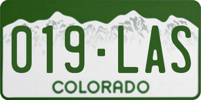 CO license plate 019LAS