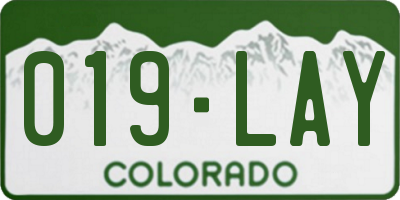CO license plate 019LAY