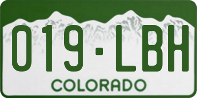 CO license plate 019LBH