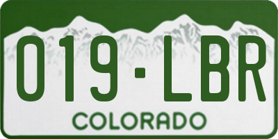 CO license plate 019LBR