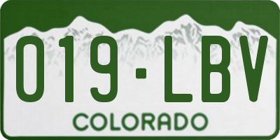 CO license plate 019LBV