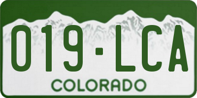 CO license plate 019LCA