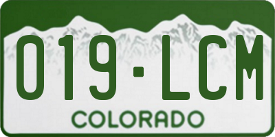 CO license plate 019LCM