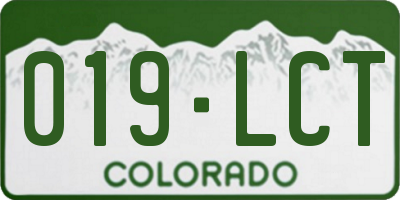 CO license plate 019LCT