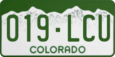 CO license plate 019LCU