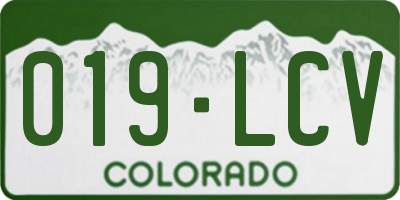 CO license plate 019LCV