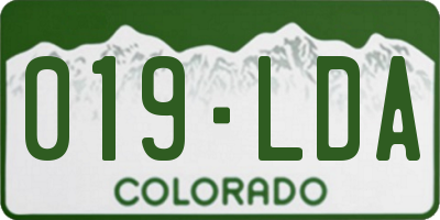 CO license plate 019LDA