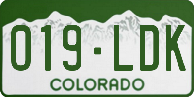 CO license plate 019LDK