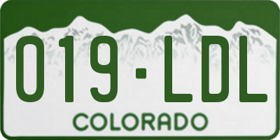 CO license plate 019LDL