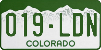CO license plate 019LDN