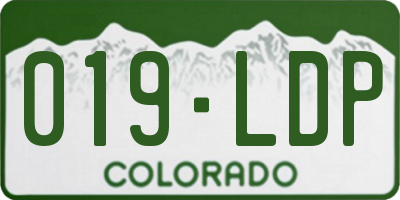 CO license plate 019LDP