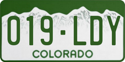 CO license plate 019LDY