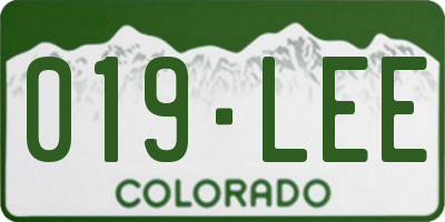 CO license plate 019LEE
