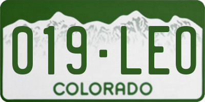 CO license plate 019LEO