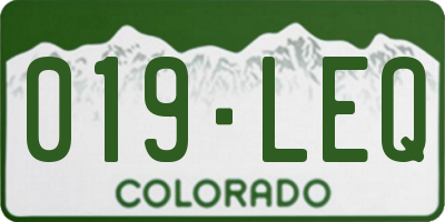 CO license plate 019LEQ