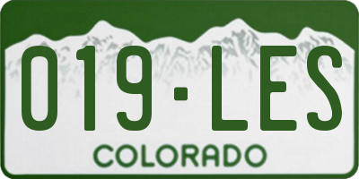 CO license plate 019LES