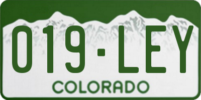 CO license plate 019LEY