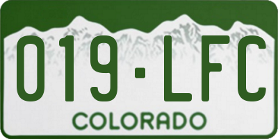 CO license plate 019LFC