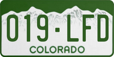 CO license plate 019LFD