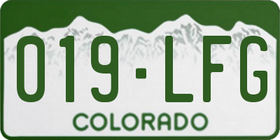 CO license plate 019LFG