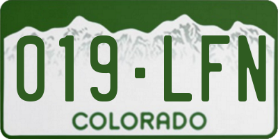 CO license plate 019LFN