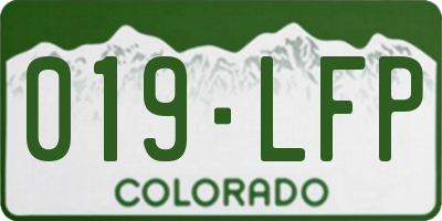 CO license plate 019LFP