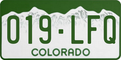 CO license plate 019LFQ