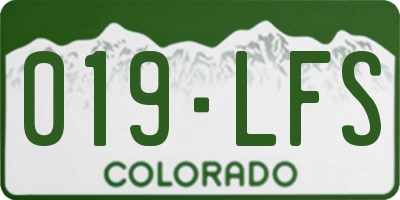 CO license plate 019LFS