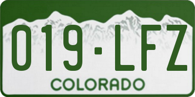 CO license plate 019LFZ