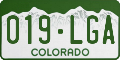 CO license plate 019LGA