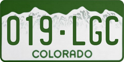 CO license plate 019LGC