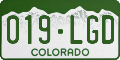 CO license plate 019LGD