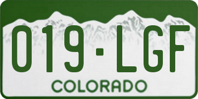 CO license plate 019LGF