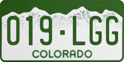 CO license plate 019LGG