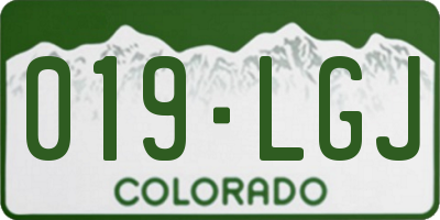 CO license plate 019LGJ