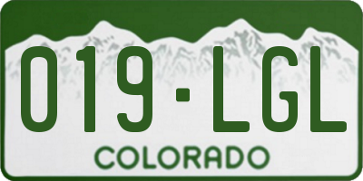 CO license plate 019LGL