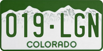 CO license plate 019LGN