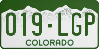 CO license plate 019LGP