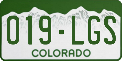 CO license plate 019LGS