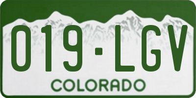 CO license plate 019LGV