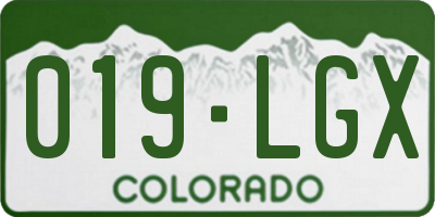 CO license plate 019LGX