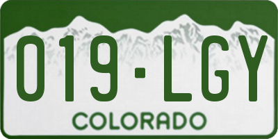 CO license plate 019LGY