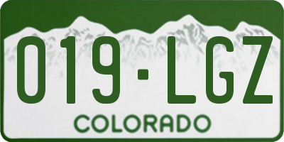 CO license plate 019LGZ