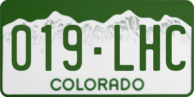CO license plate 019LHC