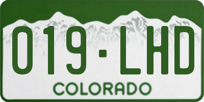 CO license plate 019LHD