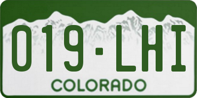 CO license plate 019LHI