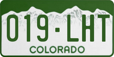 CO license plate 019LHT